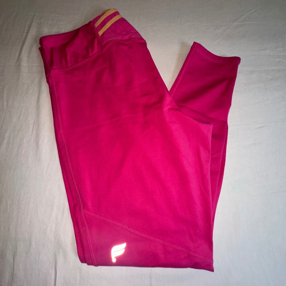 Fabletics Motion365 Hot Pink Athletic Leggings Womens Yoga Gym Pants Reflective